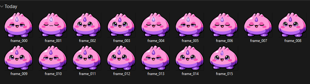 Sprite sheet result after auto cut